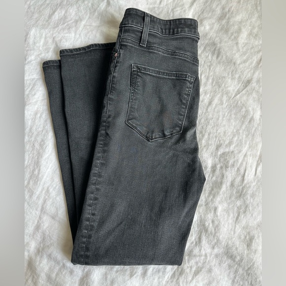 Paige High Rise Straight Ankle Jeans Black Stretch Denim Size 27 - Picture 4 of 12